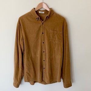 Tan corduroy button-down